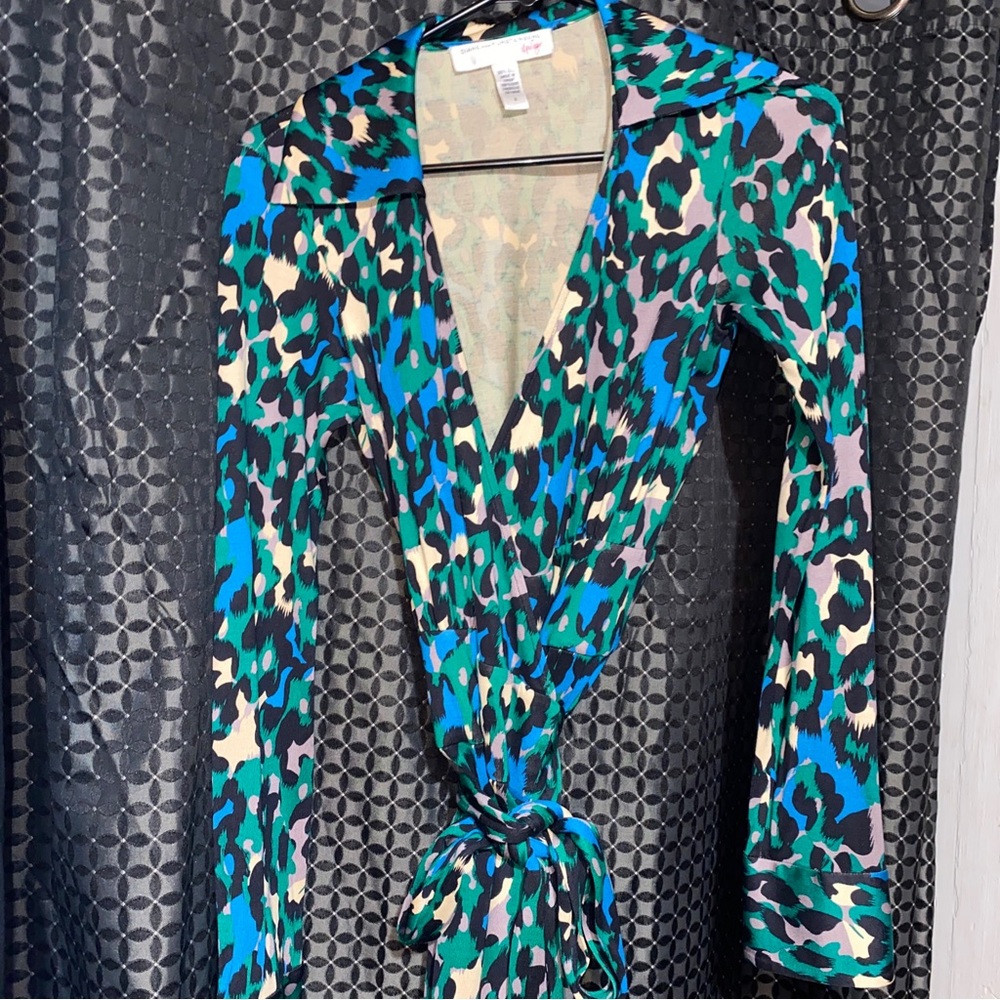 DVF VINTAGE SILK ANIMAL PRINT DRESS 6